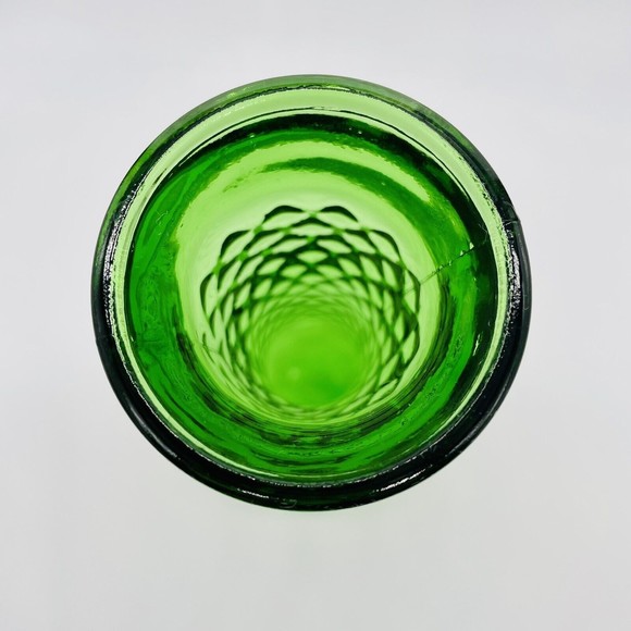 Vintage Randall Emerald Green Vase Quilted Diamond Pattern 9” - Picture 5 of 6